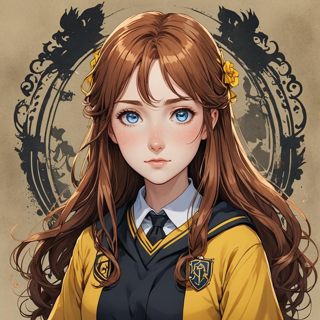 Anime Girl in Hufflepuff Uniform, Key Visual