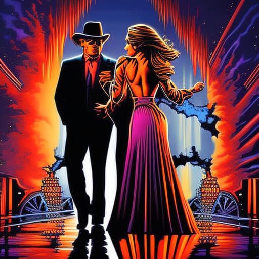 Mob Boss and Woman: Comic Book Graffiti Art