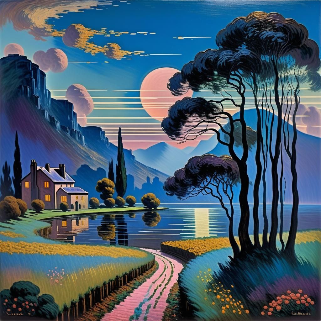 Art Deco Landscape after Impressionism