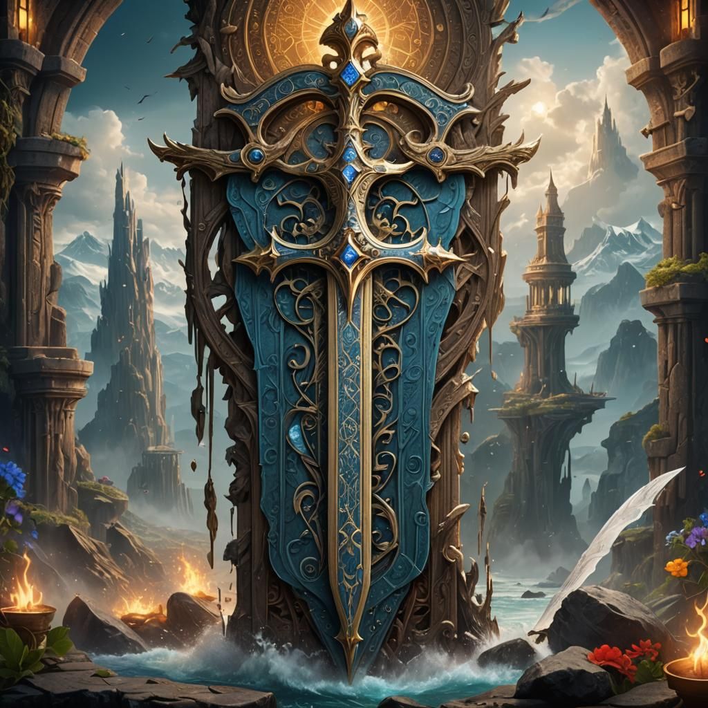 Ace of Swords Tarot Card: Detailed Matte Painting