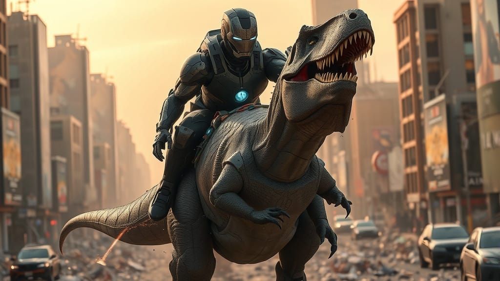 Iron Man Battles Through Ruined Hyper-Futuristic City on Cyb...