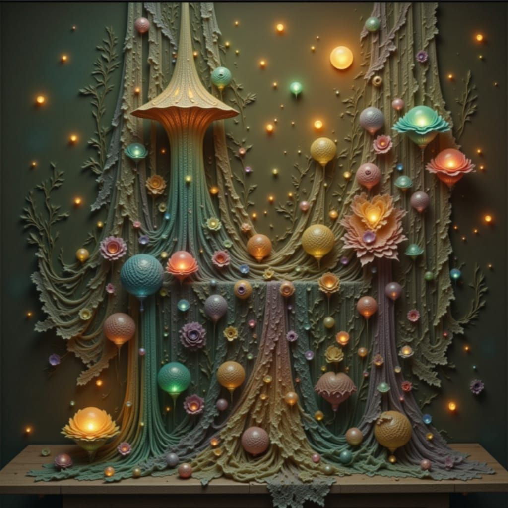 Vibrant Luminous Gradient Mesh Artwork with Rainbow Colors