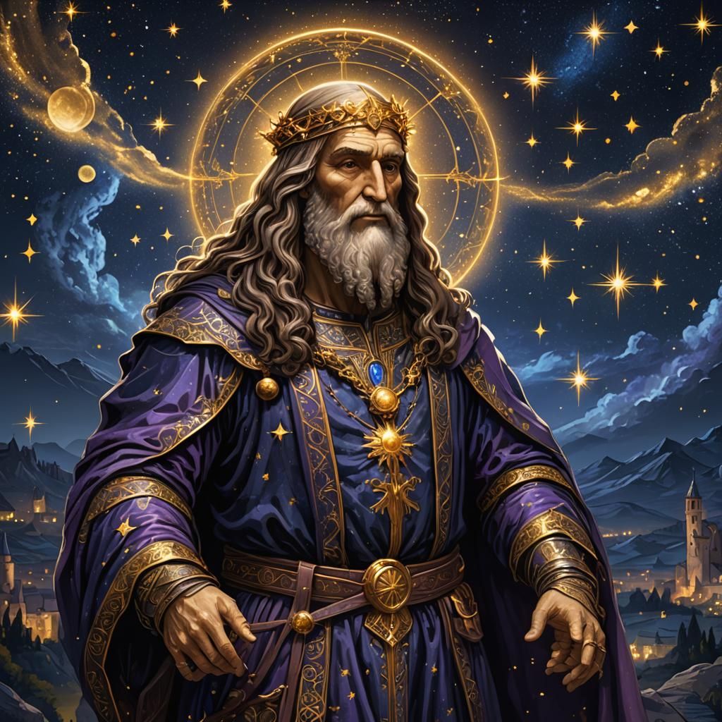 Renaissance-Inspired Fantasy Art Under Starry Night