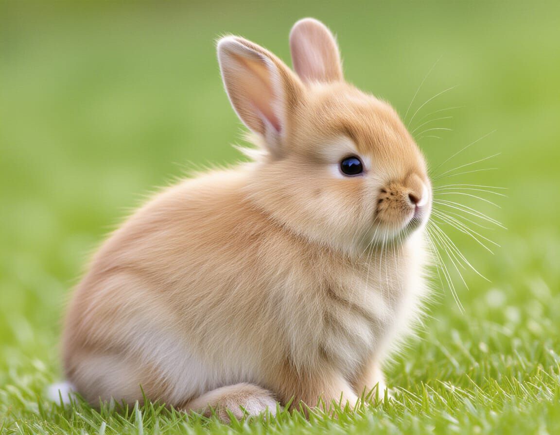 Cute Fluffy Bunny Portrait