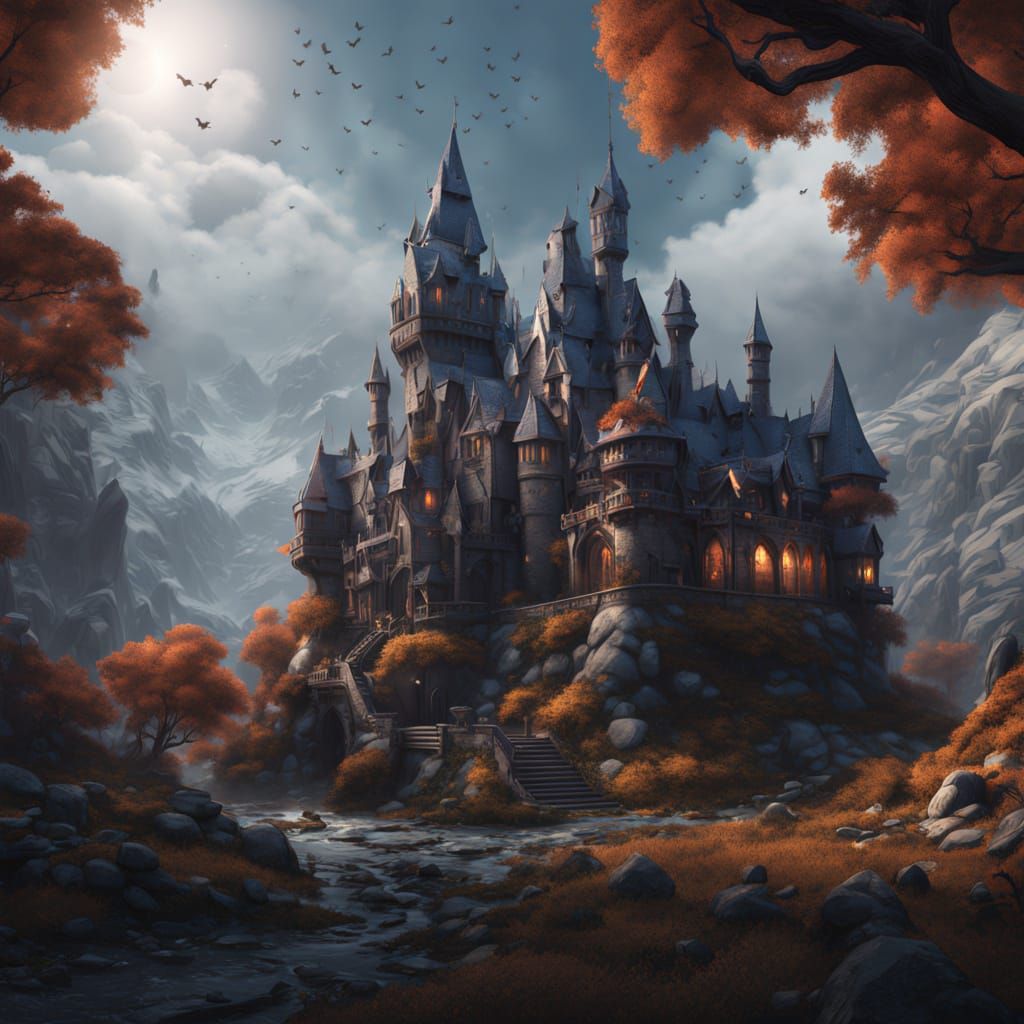 Vampire Village in Snow Globe: Miniature World