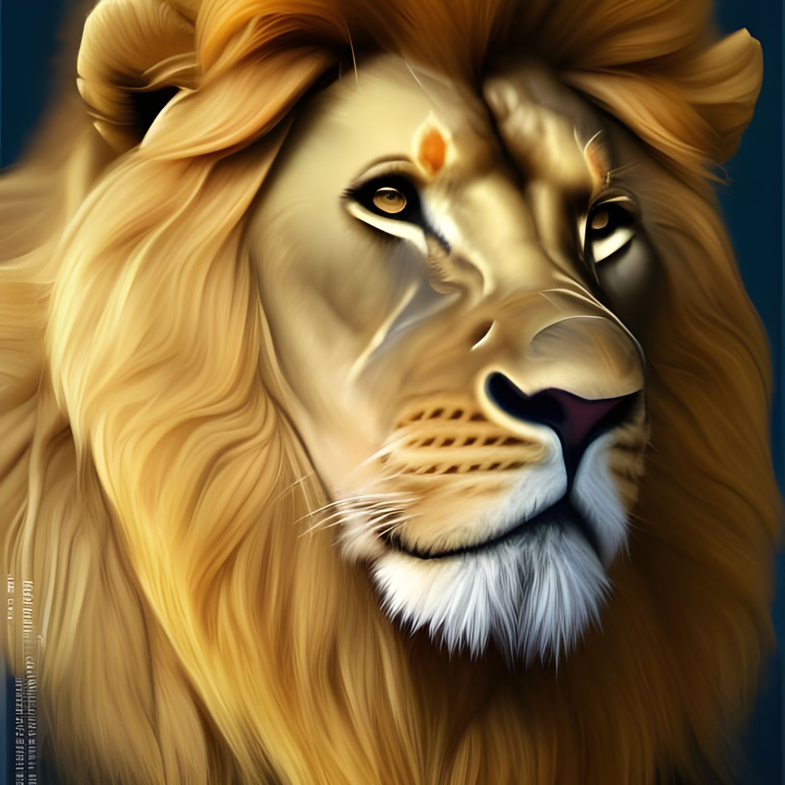 Proud Lion Portrait in Hyperdetailed Style