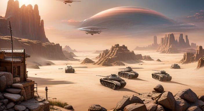 Epic 3D Battle Scene in 8K Resolution