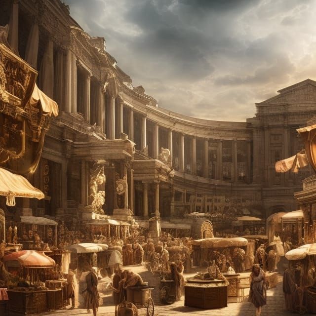 Epic Roman Market Entrance: Digital Matte Painting