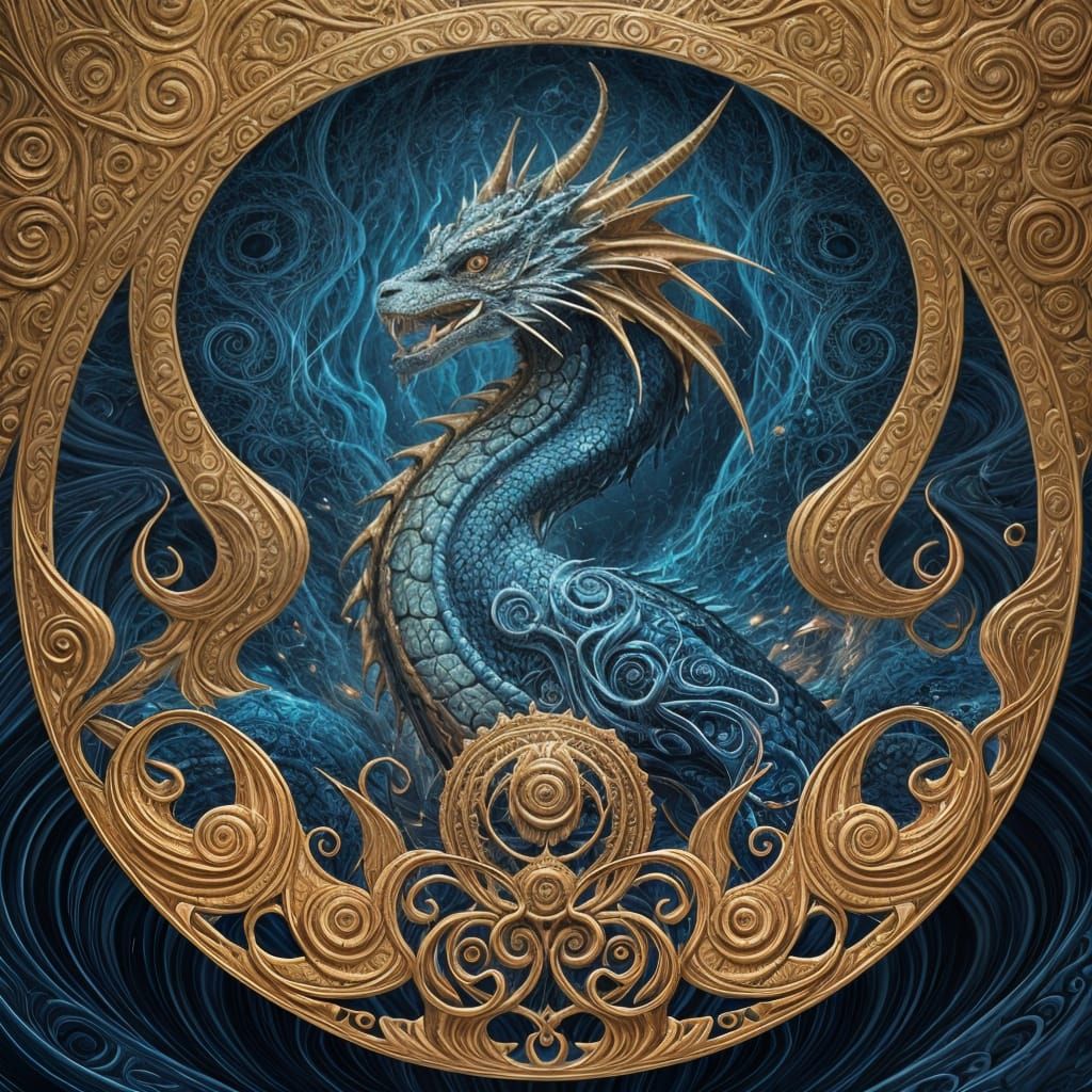 Adorable Dragon Queen with Lightning Eyes Illustration