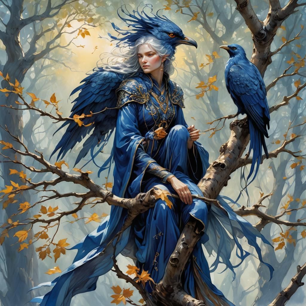 Blue Phoenix and Silver Witch in Hyperrealism