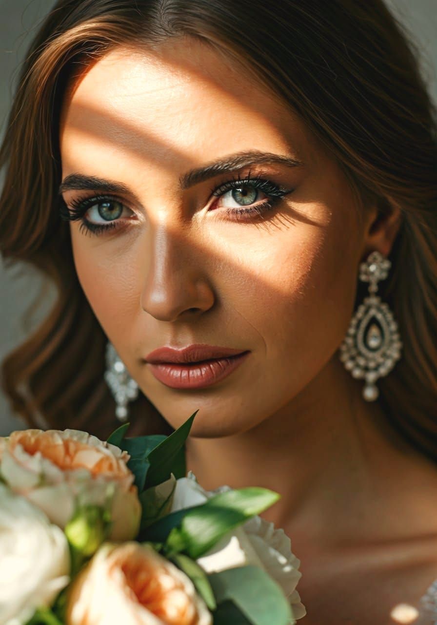 A Bride Veiled in Delicate Lace