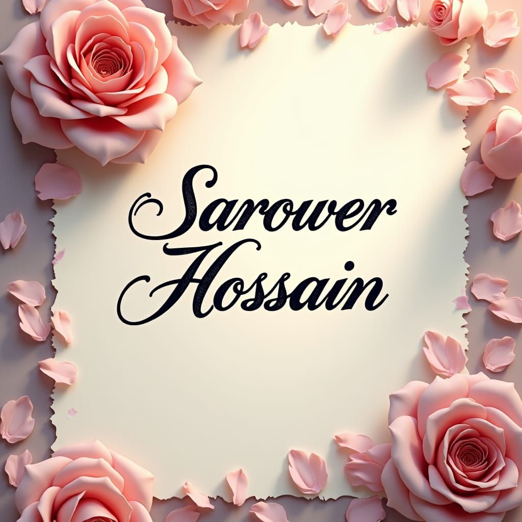 Elegant Script with Rose: Fantasy Concept Art