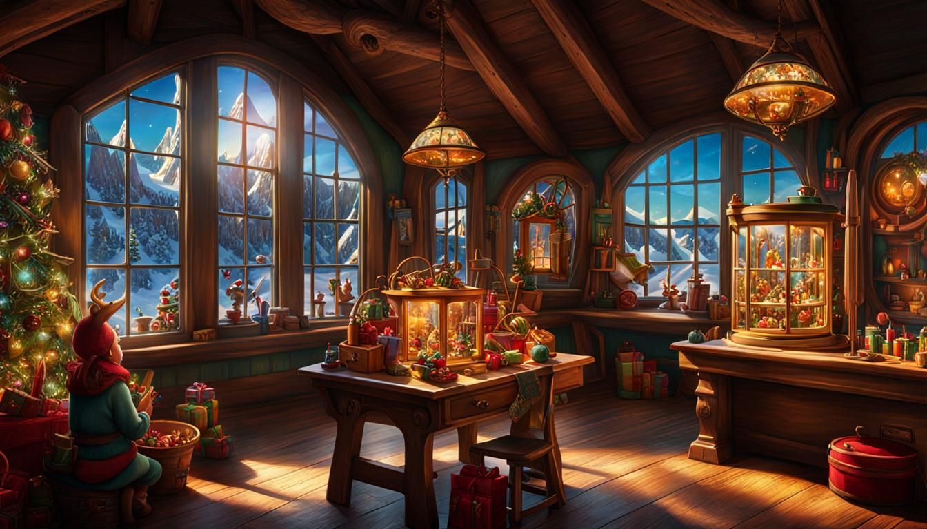 Santa's Workshop at the North Pole in Hyperrealism