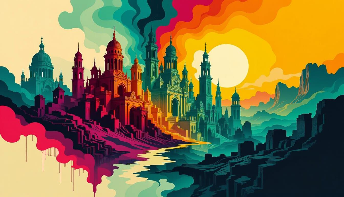 Lost Cities Collage: Surrealist Visions of Grandeur