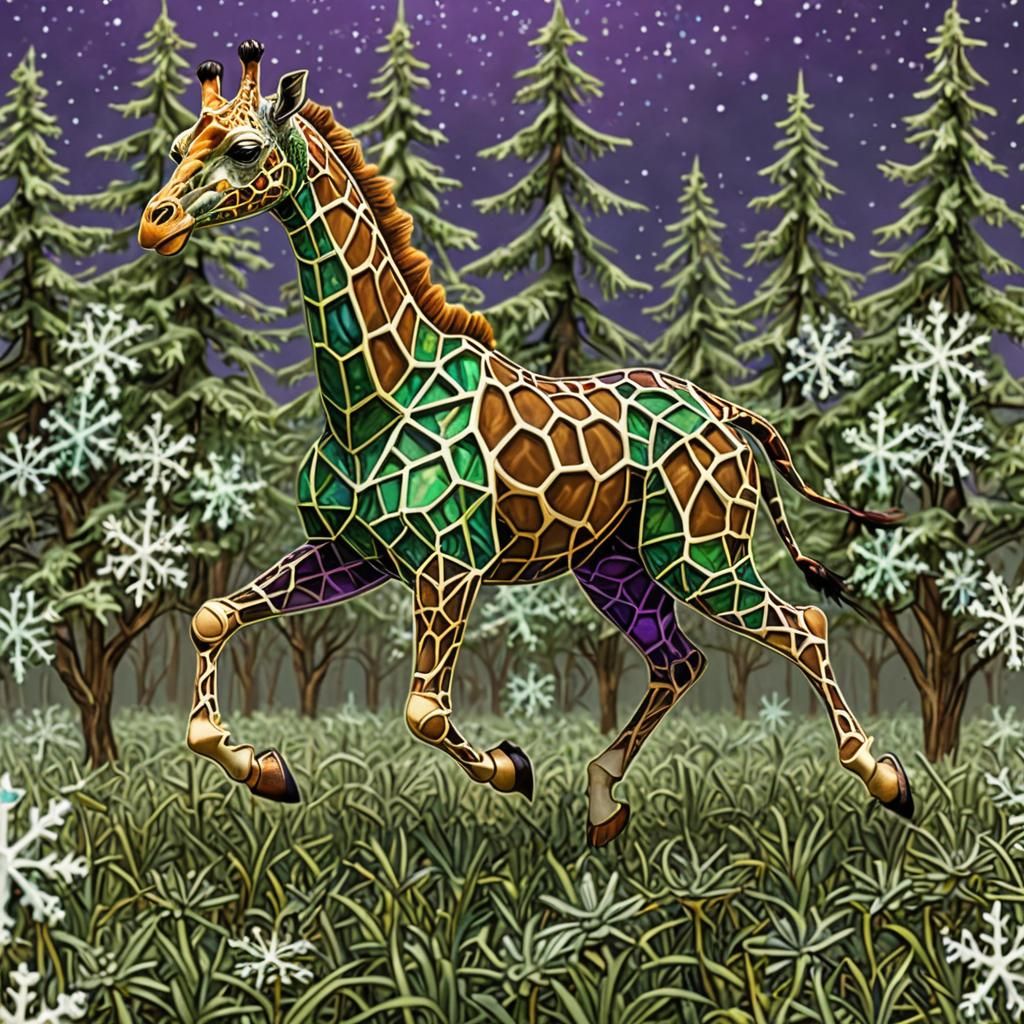 Stereogram Image: Giraffe Galloping at High Speed