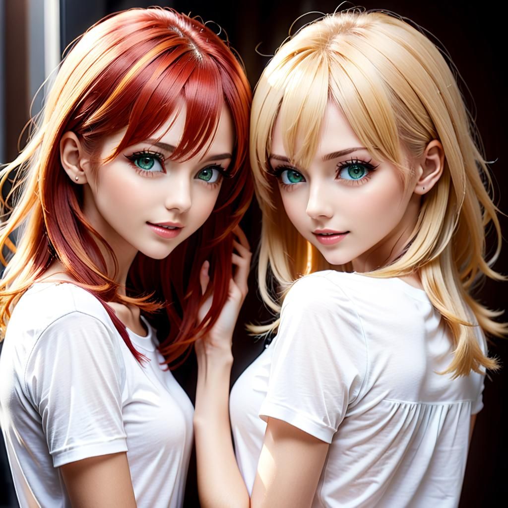 Dreamy Embrace: Two Women Under Starry Sky