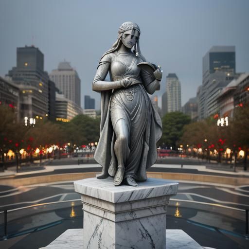 Marble Statue Weeping Red Tears: Professional Photography