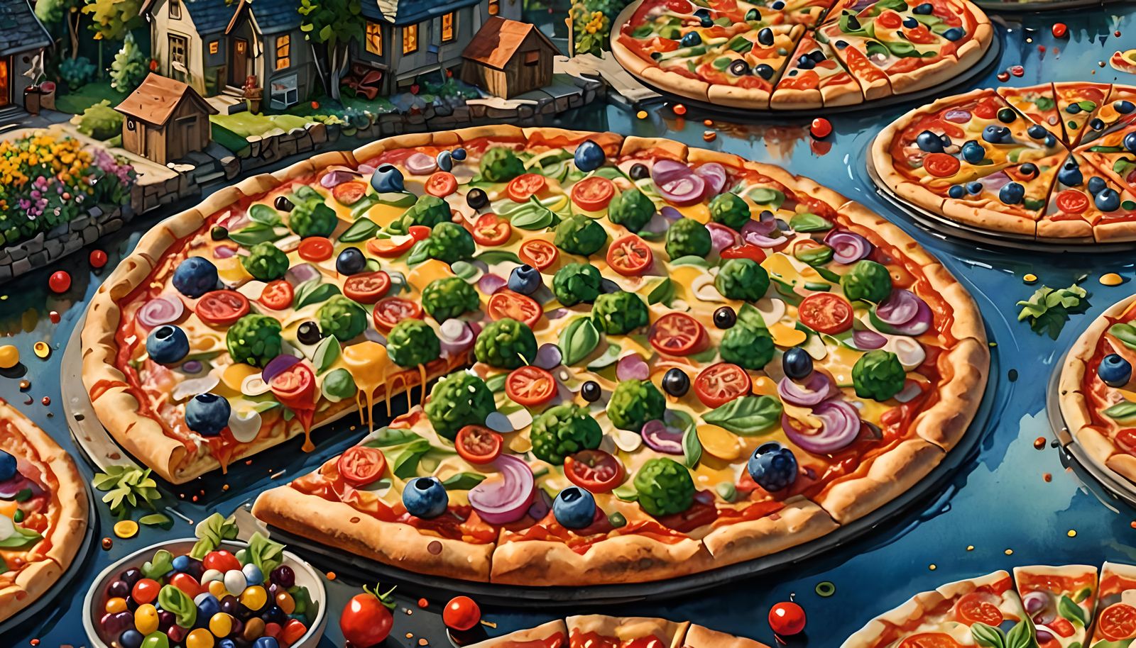 Hyperdetailed Candyland Landscape in Watercolor Style