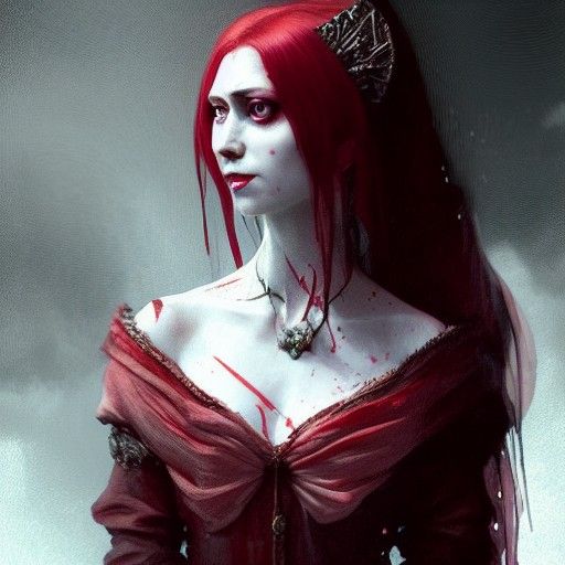 Hyperrealistic Portrait of Elizabeth Bathory by Rutkowski