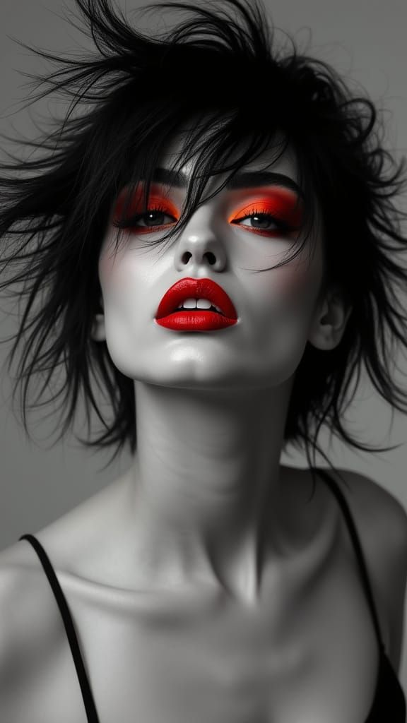 Hyper-Realistic Fashion Portrait of a Striking Woman