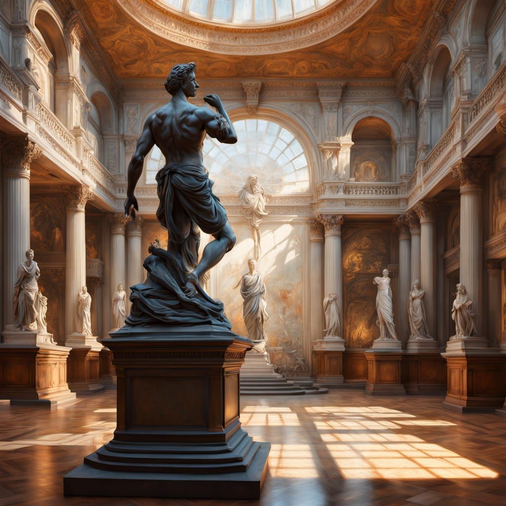 Impressionist Masterpiece of a Majestic Statue