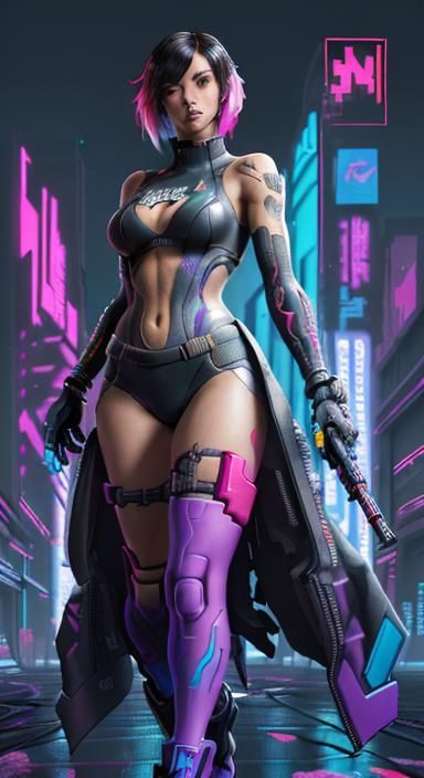 Nintendo Switch as Anime Girl in Cyberpunk Style