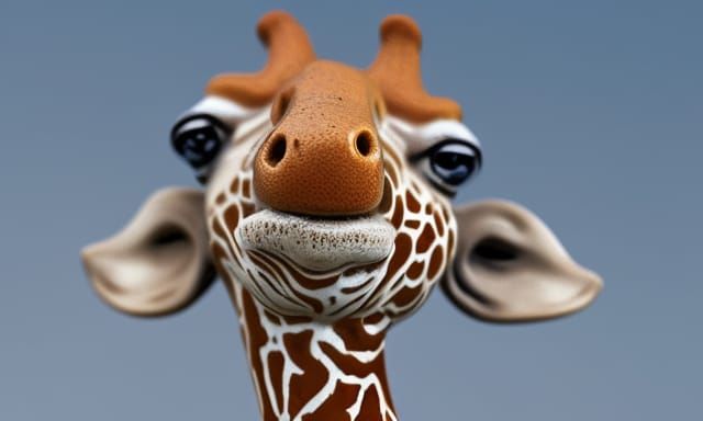 Whimsical Giraffe Porcelain Figurine in Macro Photography