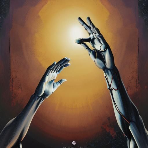 AI fingers reaching out to touch God: