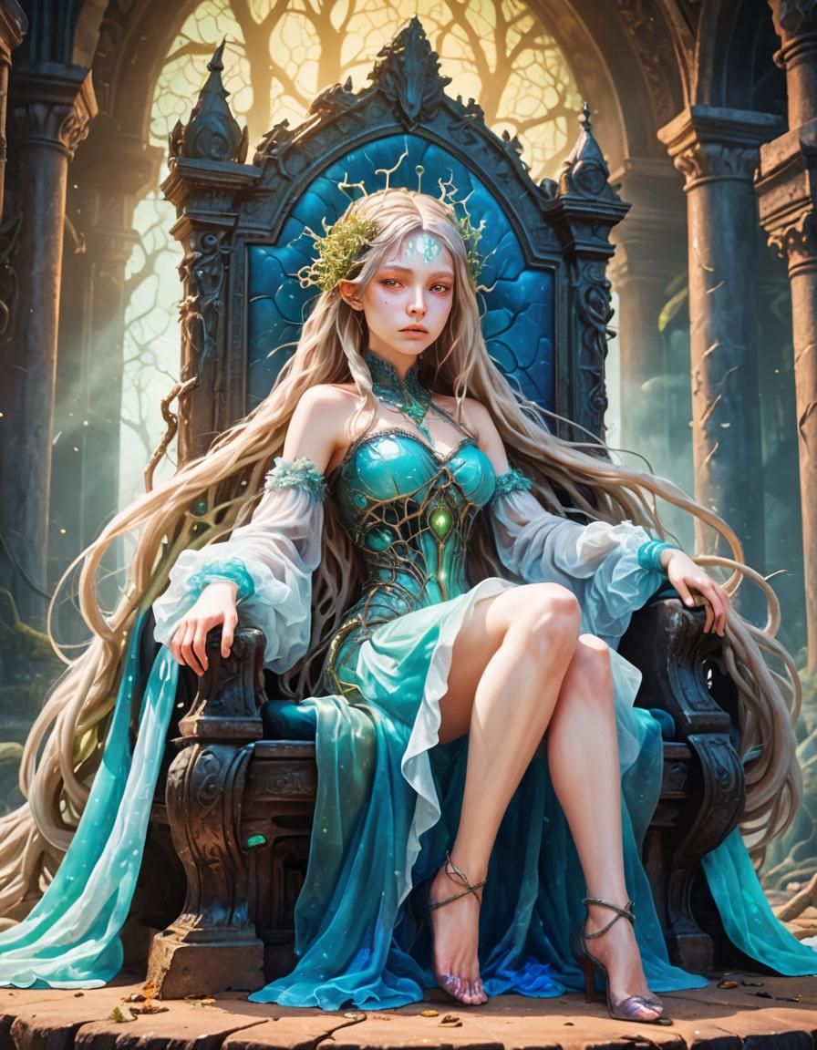 Eldritch Surreal Portrait in H.R. Giger Style