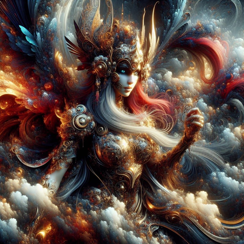 Morrigan, Irish Goddess of War in Matte Painting Style