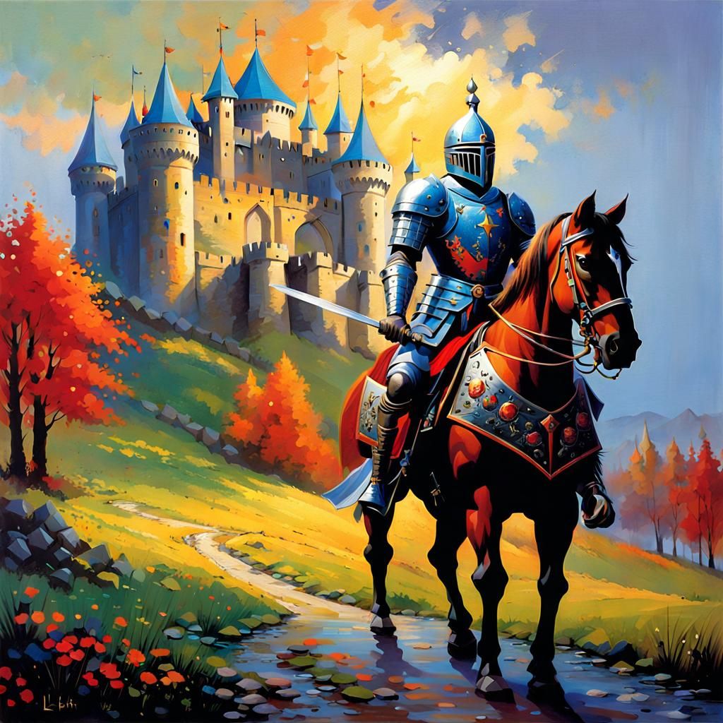 Medieval Knight in Armor, Paul Lehr Style