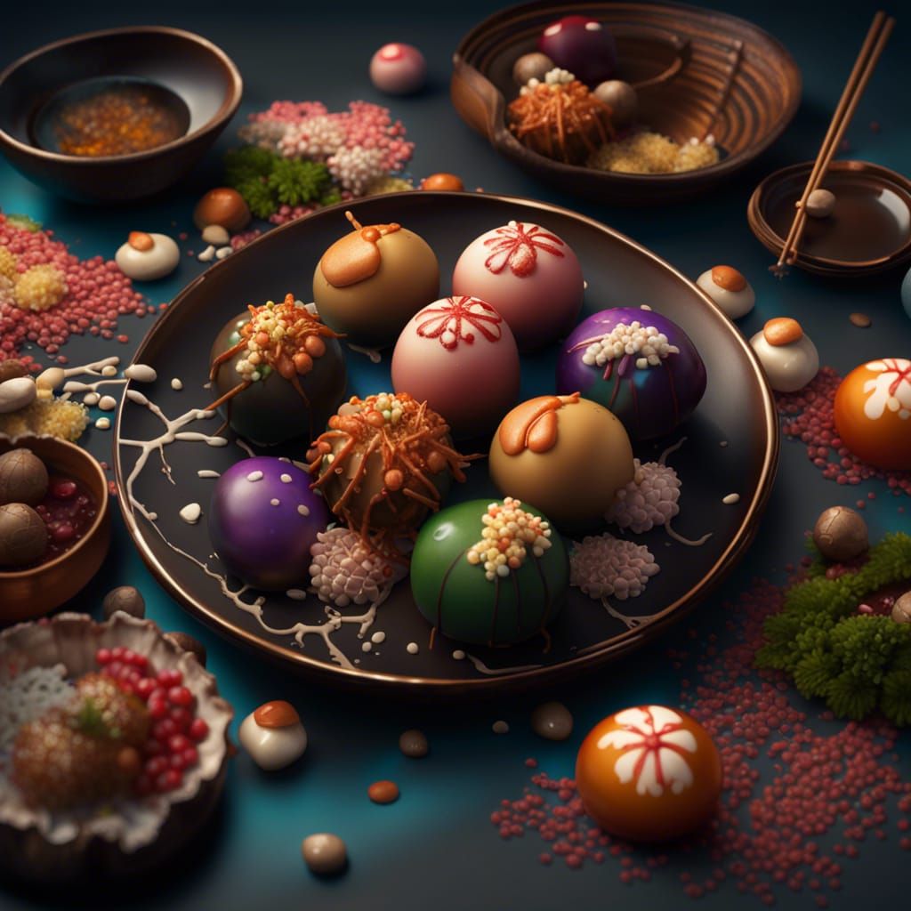 Japanese Dango and Takoyaki Food Art