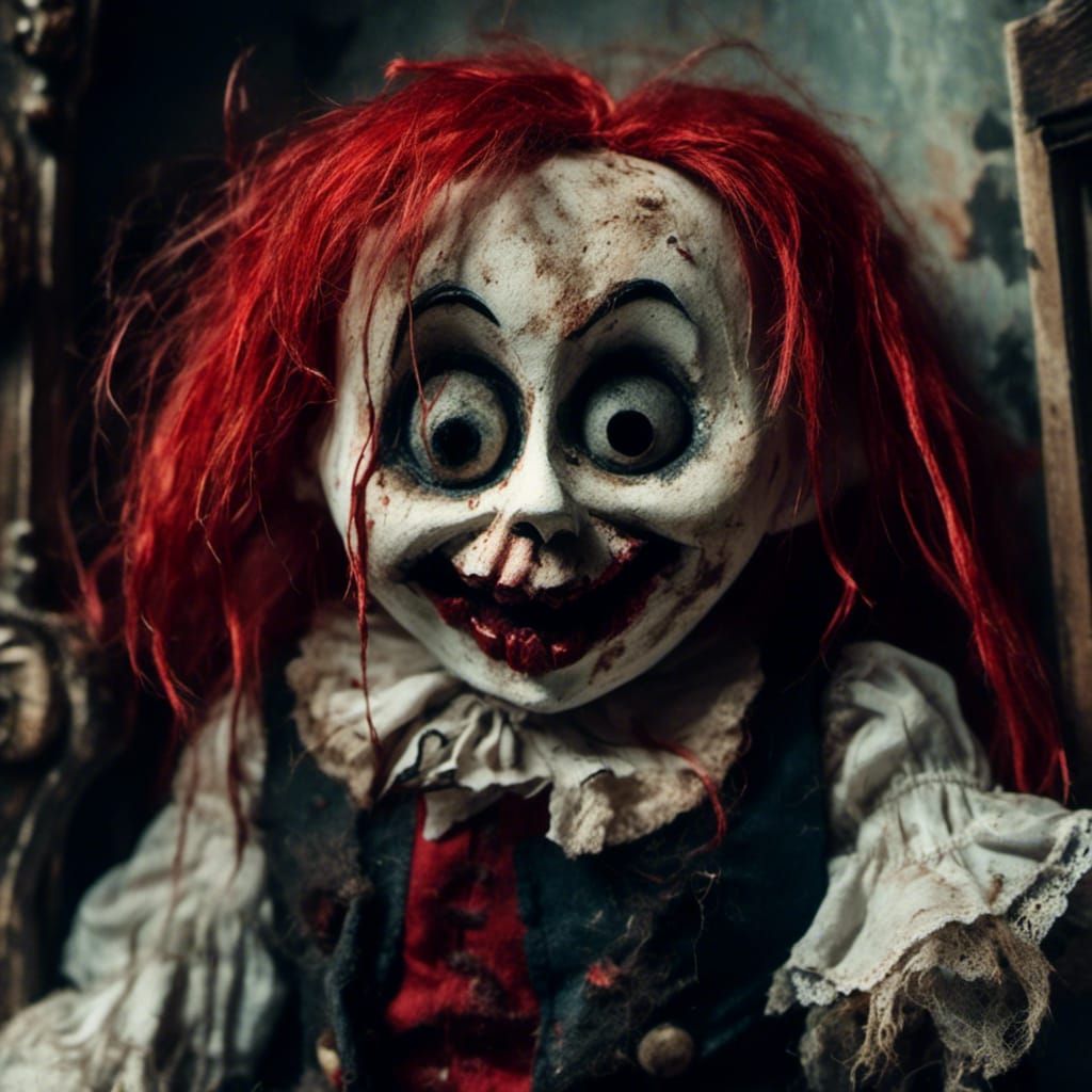 Raggedy Andy as Dracula in Dark Fantasy Style