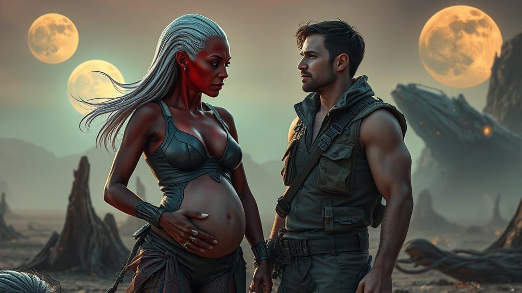 A Couple's Resilience on a Deserted Alien World