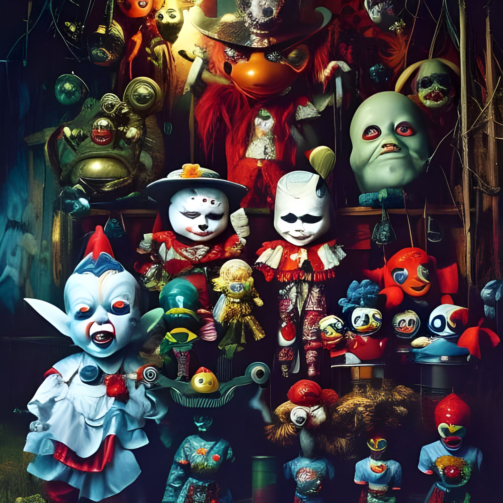 Haunted Toy Store with Evil Dolls, Fantasycore Artwork