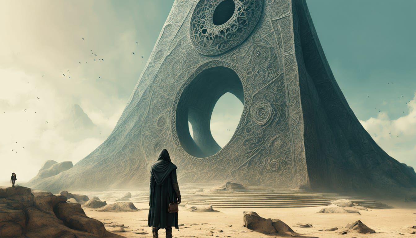 Intense Emptiness Meme with Abstract Gothic Patterns