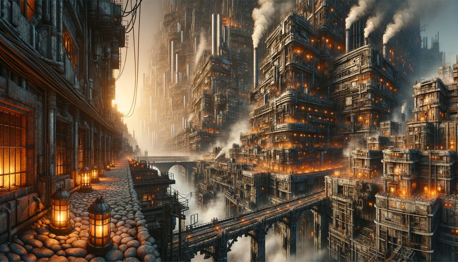 Dieselpunk Metropolis in Ruin