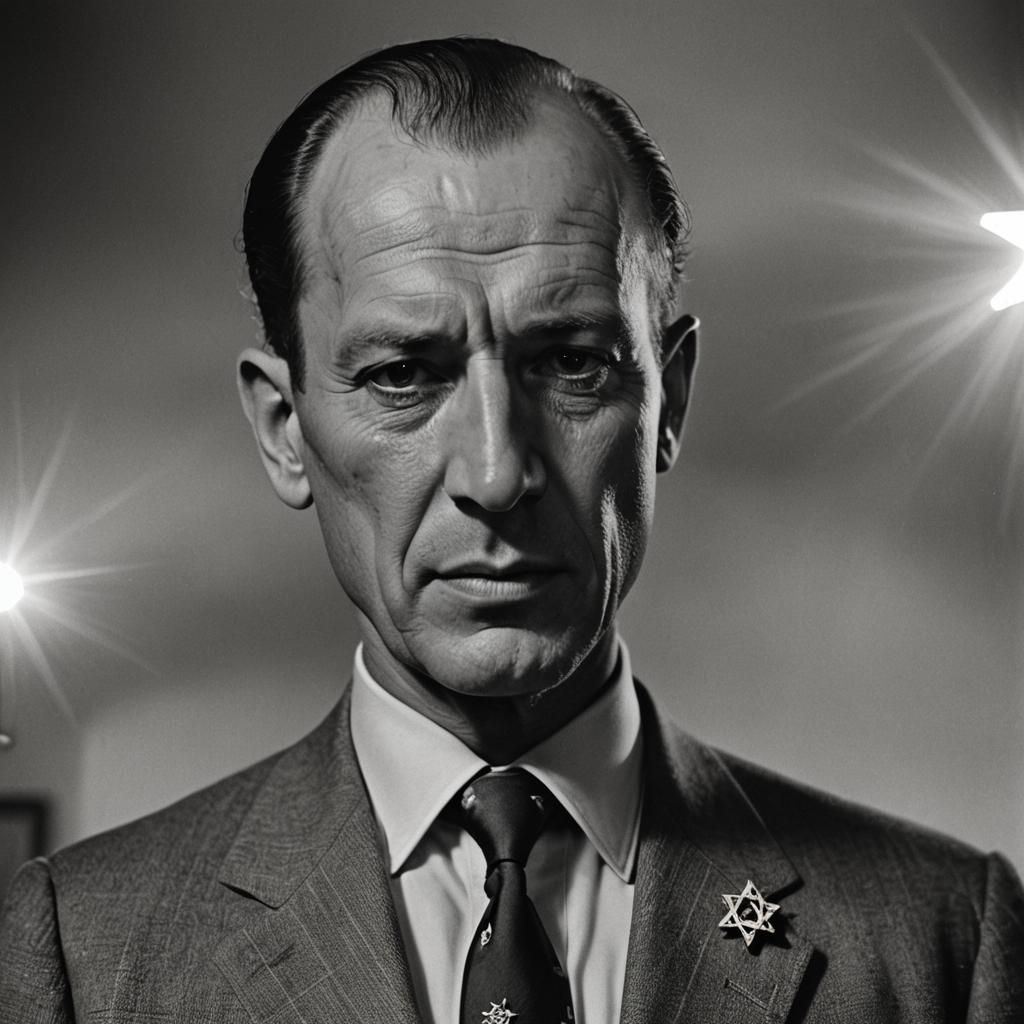 Oskar Schindler Portrait with Star of David Locket