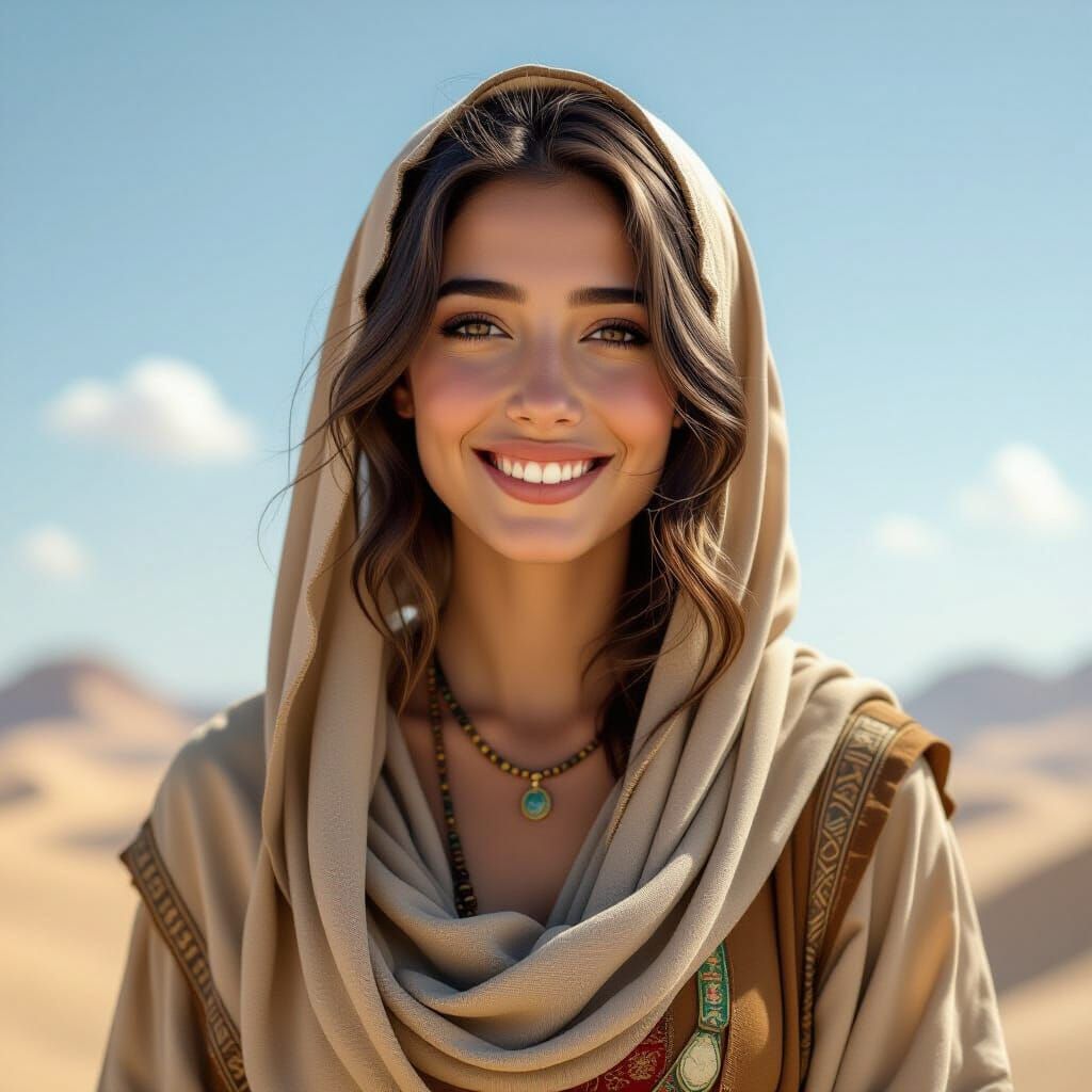 Photorealistic Portrait of Hebrew Woman in Ancient Style