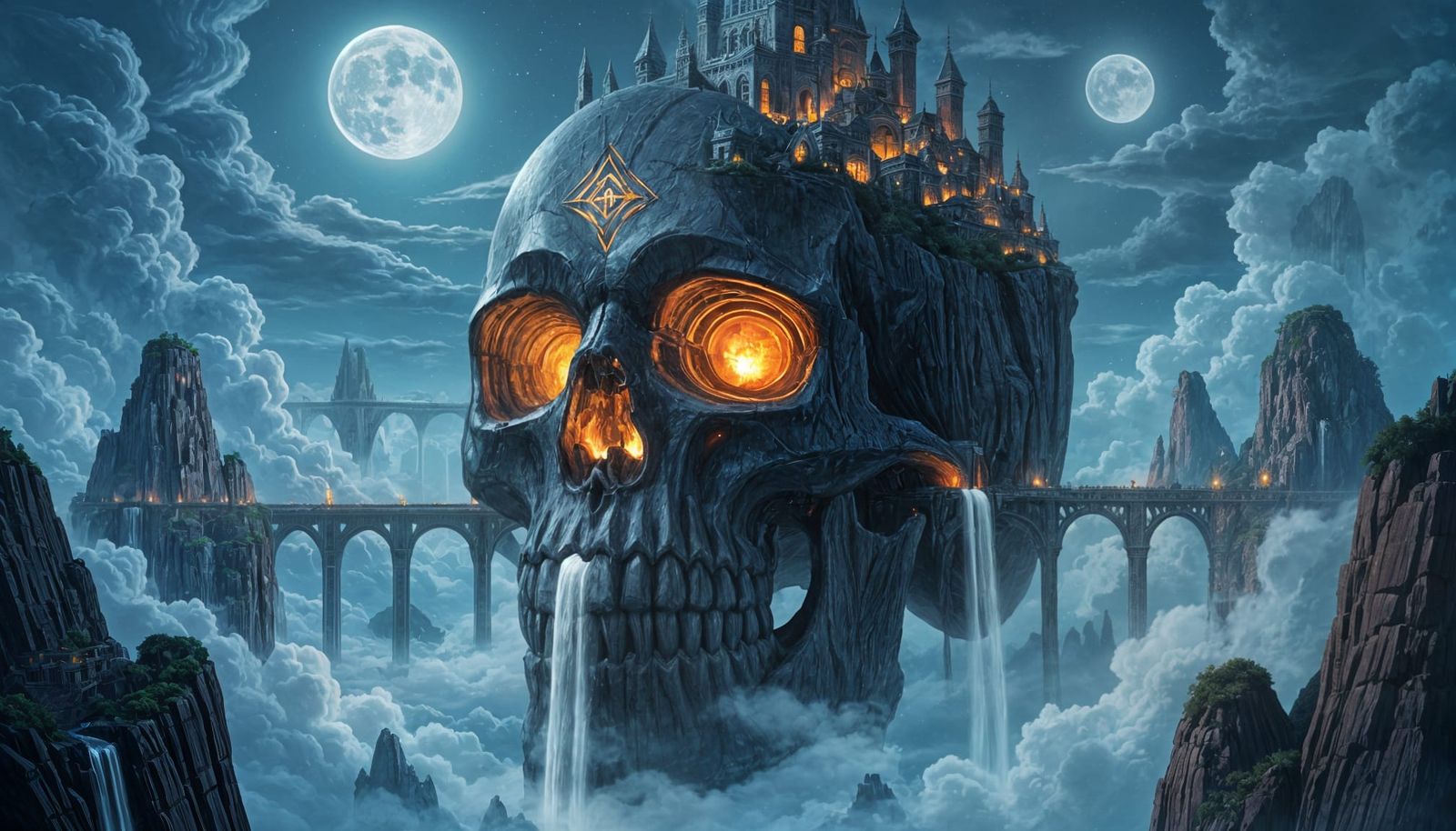 Colossal Skull Island City Under Twin Moons