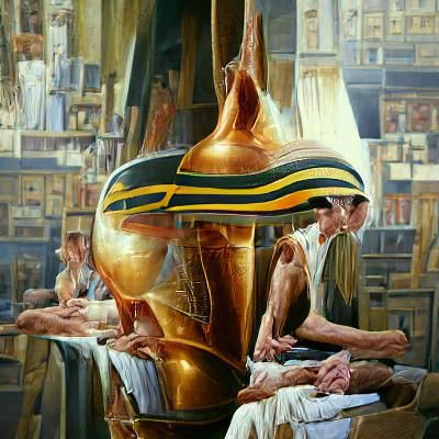 Ancient Egyptians in Oil Painting Style