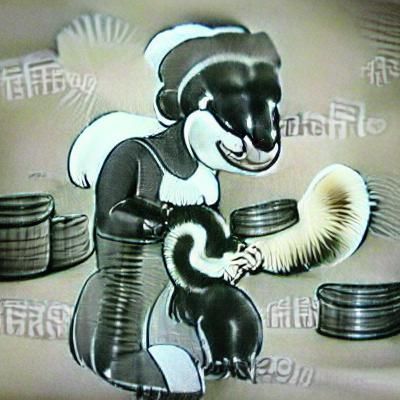 1930s Cartoon Ferret in Rubber Hose Style