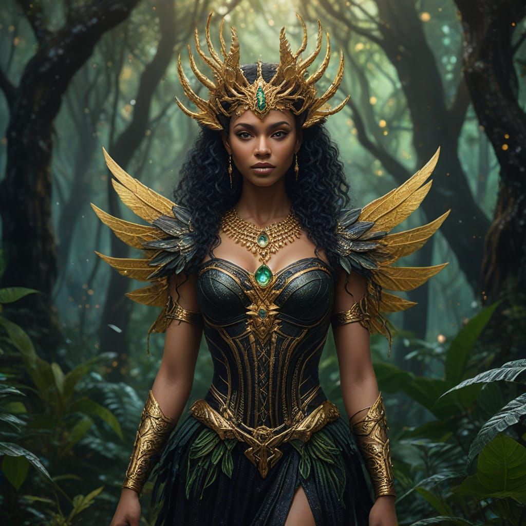 Nemesis, Goddess of Revenge, in Magical Rainforest