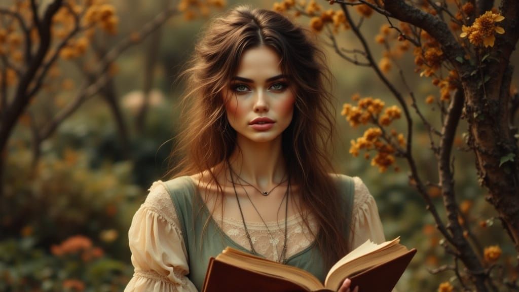 Angelina Jolie in Antique Watercolor Style