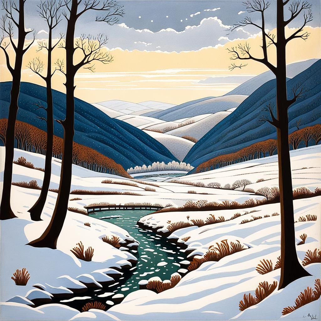 Snowstorm Gouache Painting: Trumpets of the Sky