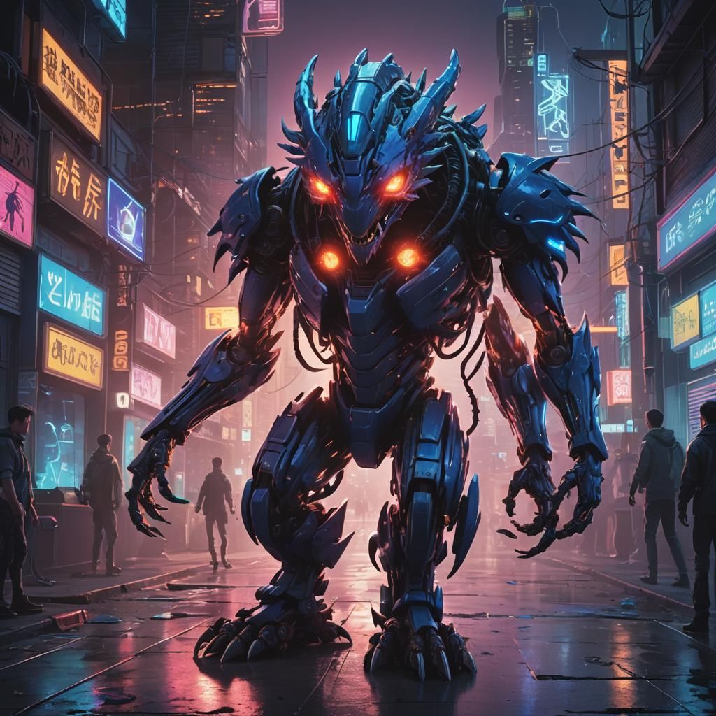 Dystopian Cityscape: Digimon Embarks with Insurgent Parker B...