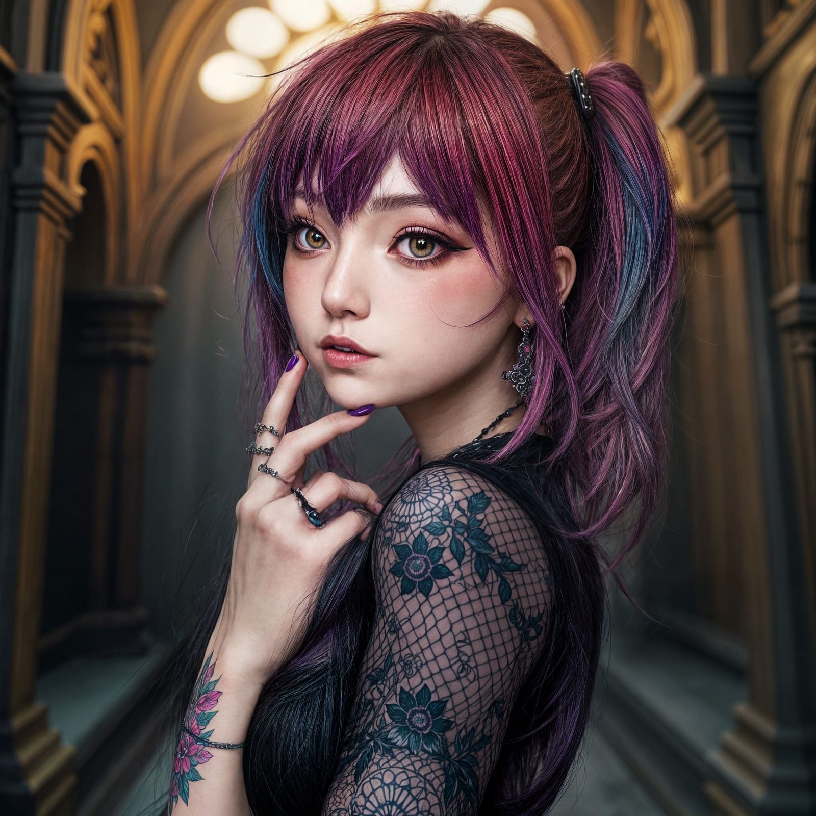 Seductive Japanese Gothic Anime Goddess