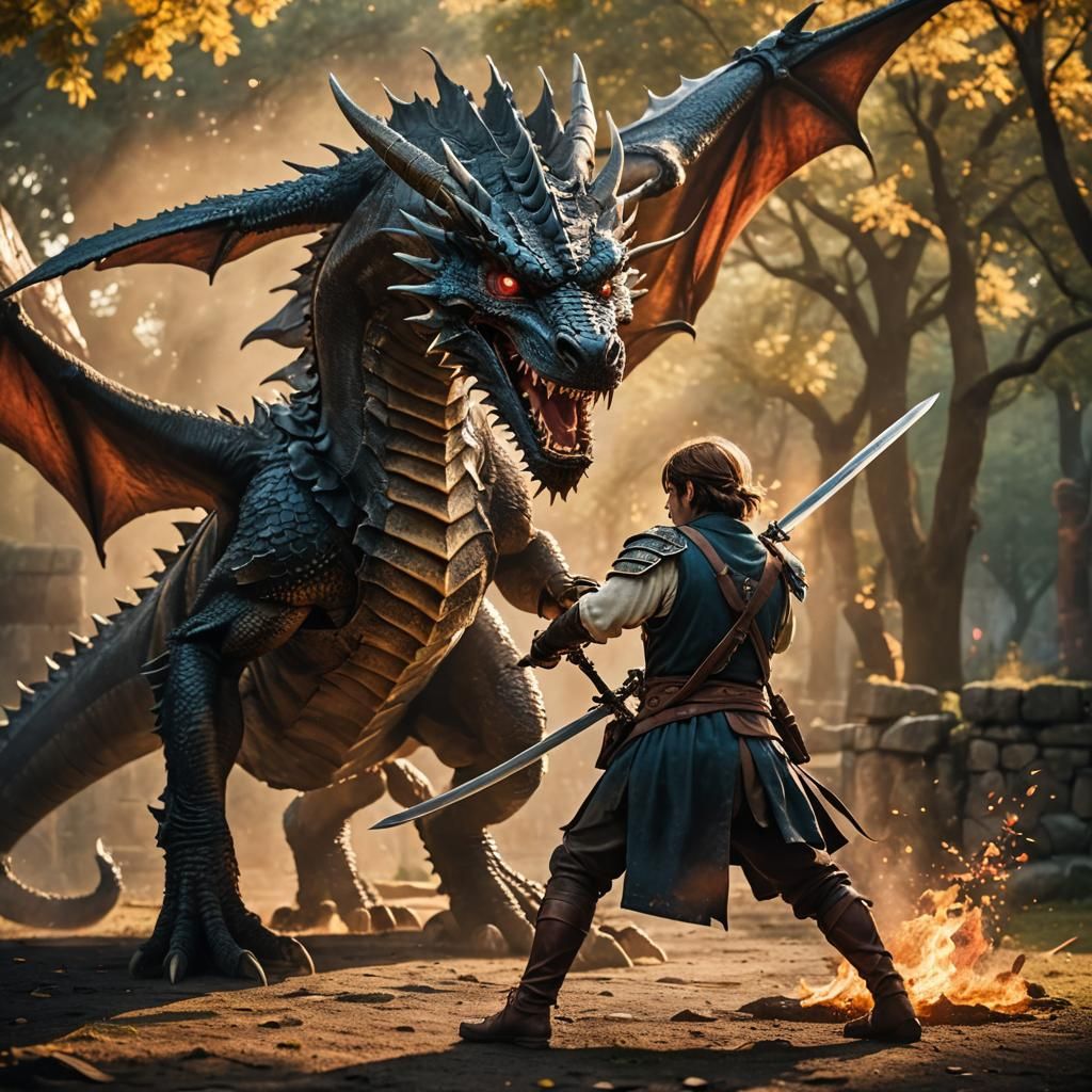 Heroic Fantasy Warrior in Golden Hour