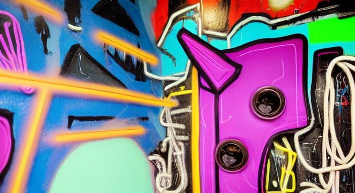 Surreal Unicorn Dissection Mural in Pop Art Style