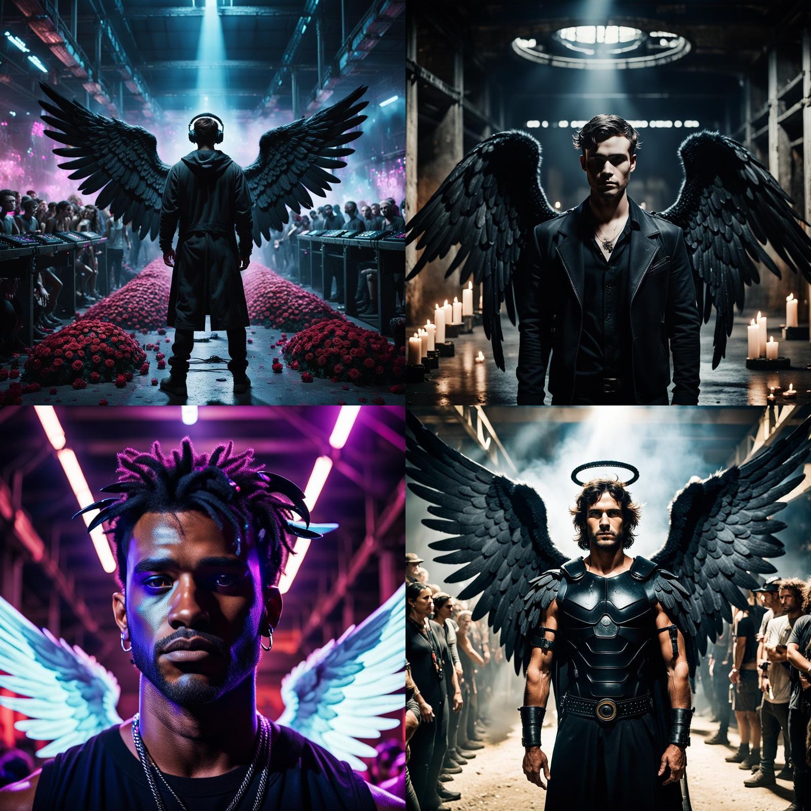 Dark Angel Raves in Underground Warehouse: Photography